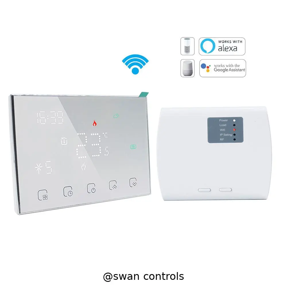 Trusted supplier WiFi Wireless Heating Thermostat with LED screen and battery control for indoor temperature HTW-WKT18-3A3 WiFi Wireless Heating Thermostat with LED screen and battery powered panel