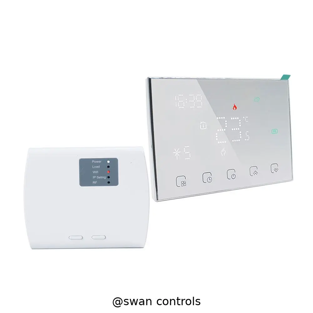 Wireless Heating Thermostat Battery Touch Button for Electric and Boiler Heating HTW-WKT18-16ANV1 Wireless Heating Thermostat with touch buttons for electric and boiler heating control