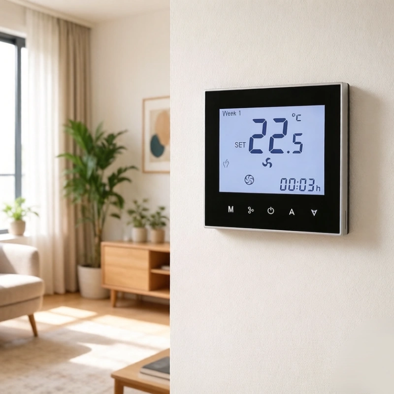 HTW-WF01-FC-3AFCS Wifi Fan Coil Unit Thermostat for 2 pipe HVAC system with water heating control