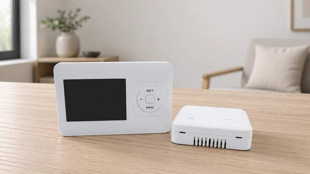Wireless thermostat receiver location and indoor signal range test