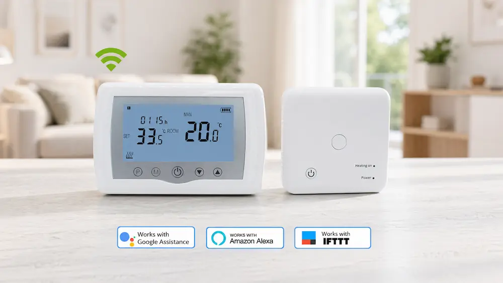 Wireless thermostat hysteresis setting for stable HVAC control