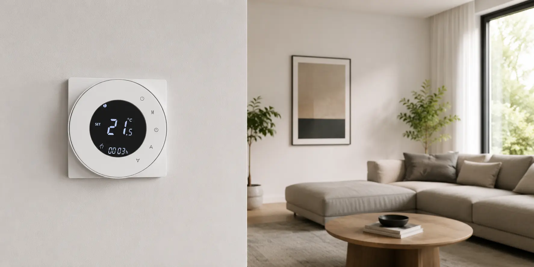 WiFi underfloor heating thermostat for residential daily control and convenience