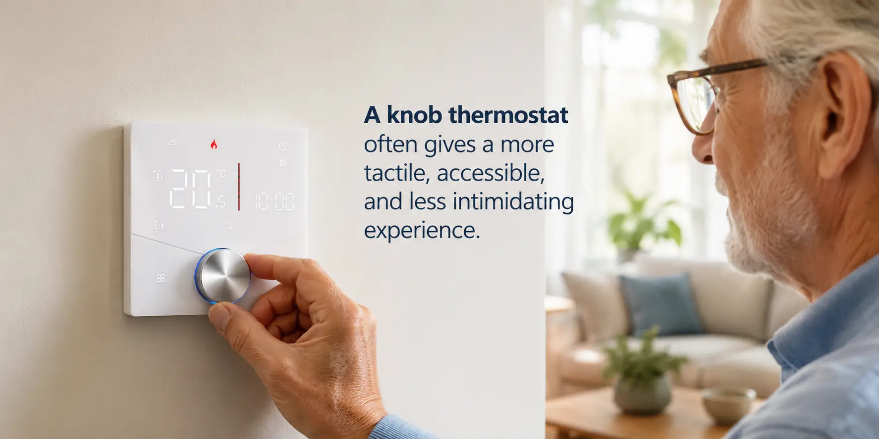 Knob and VA screen underfloor heating thermostat interface comparison for OEM projects