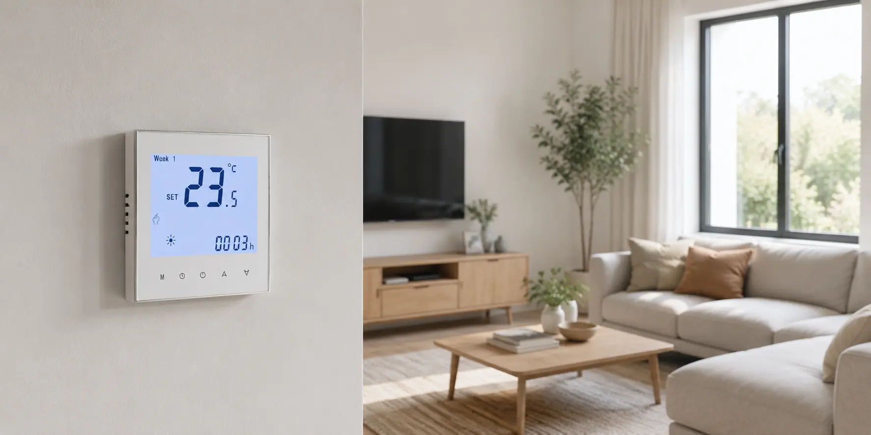 Boiler thermostat flow temperature affecting comfort and energy efficiency