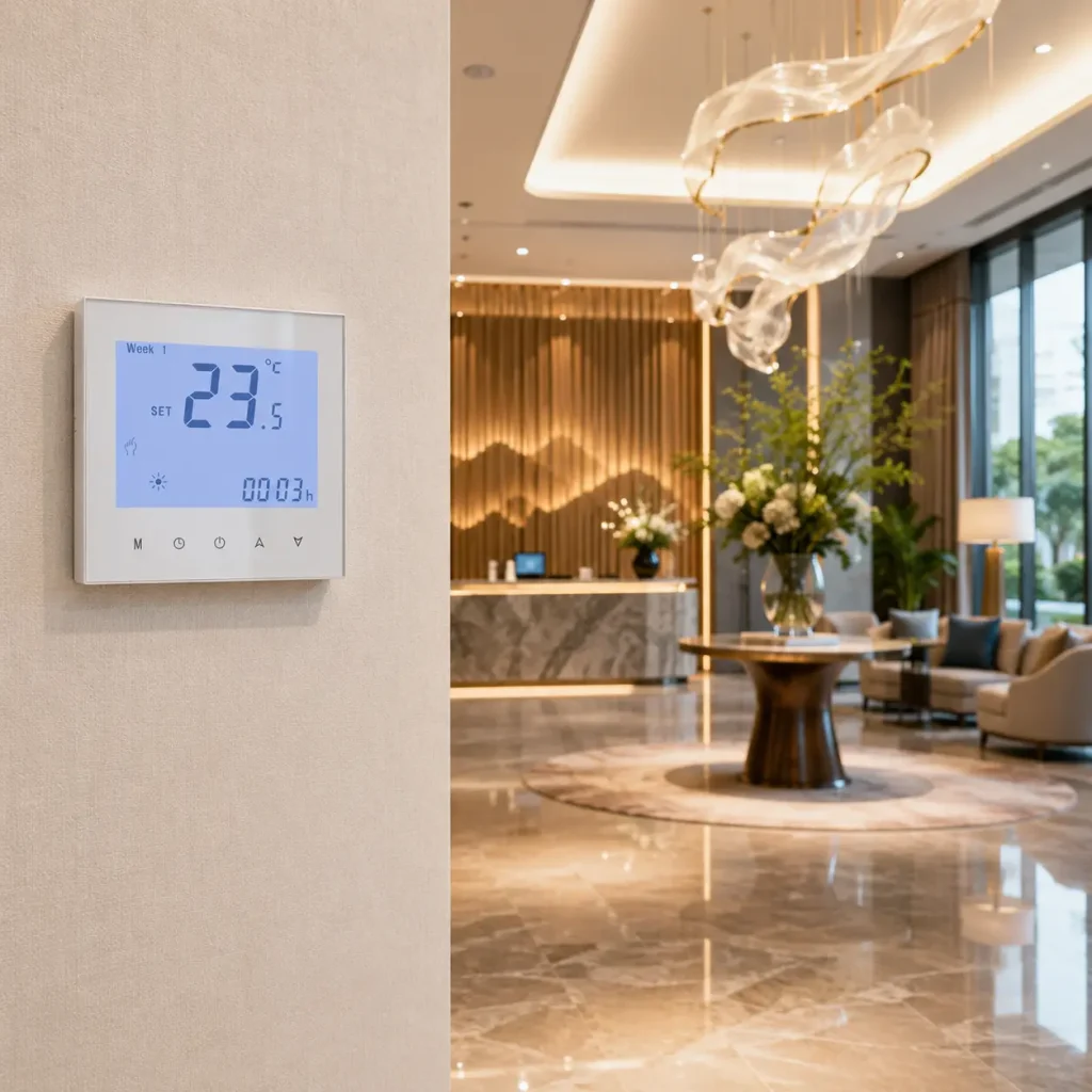 Boiler thermostat settings affecting comfort stability and energy use in a home heating system