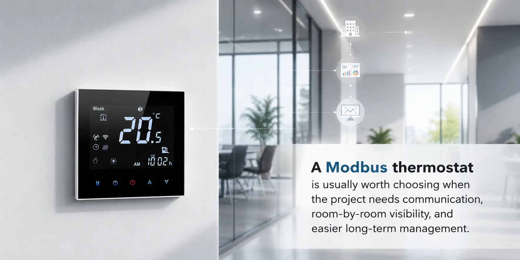 thermostat connected to building management system