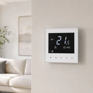 Touch screen thermostat for modern HVAC room control