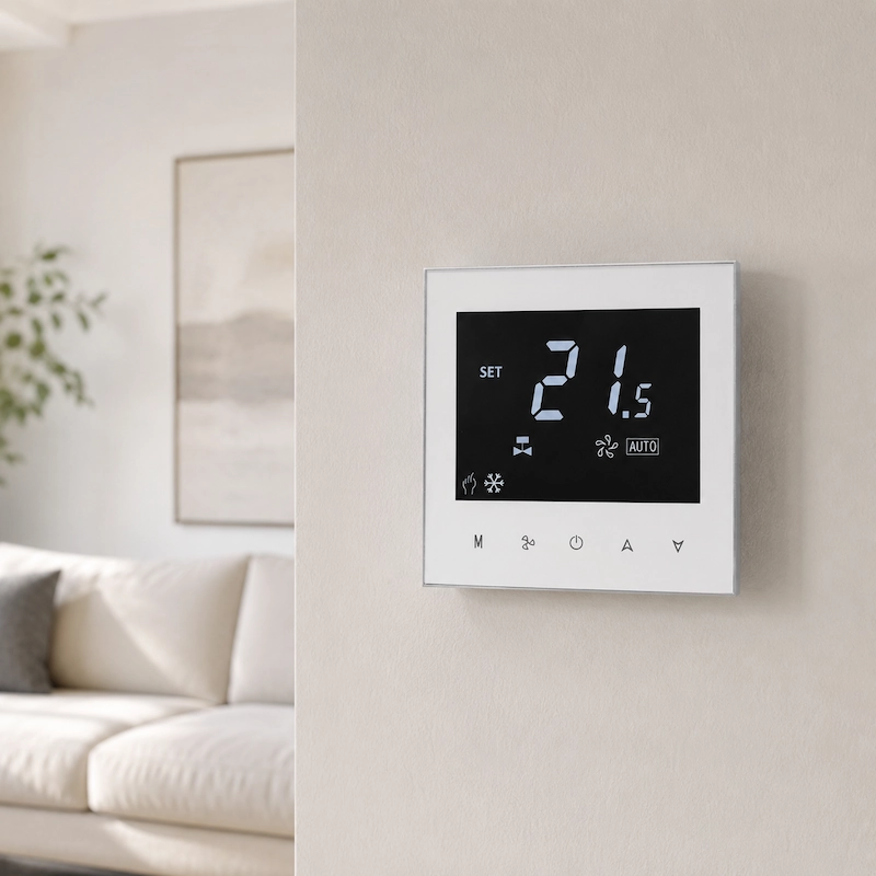 Touch screen thermostat for modern HVAC room control