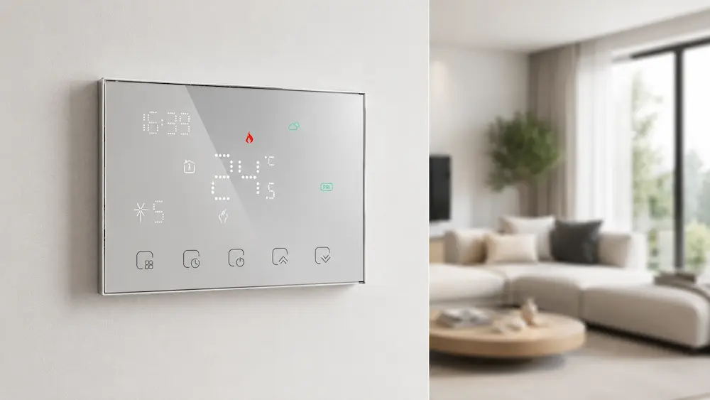 Wireless room thermostat sensor matching for accurate temperature control