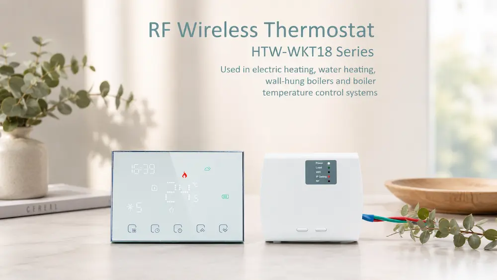 Wireless thermostat output matching for boiler valve and fan coil unit
